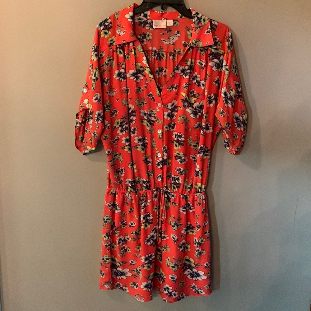 Orange tie dress (lined bottom) 100% polyester